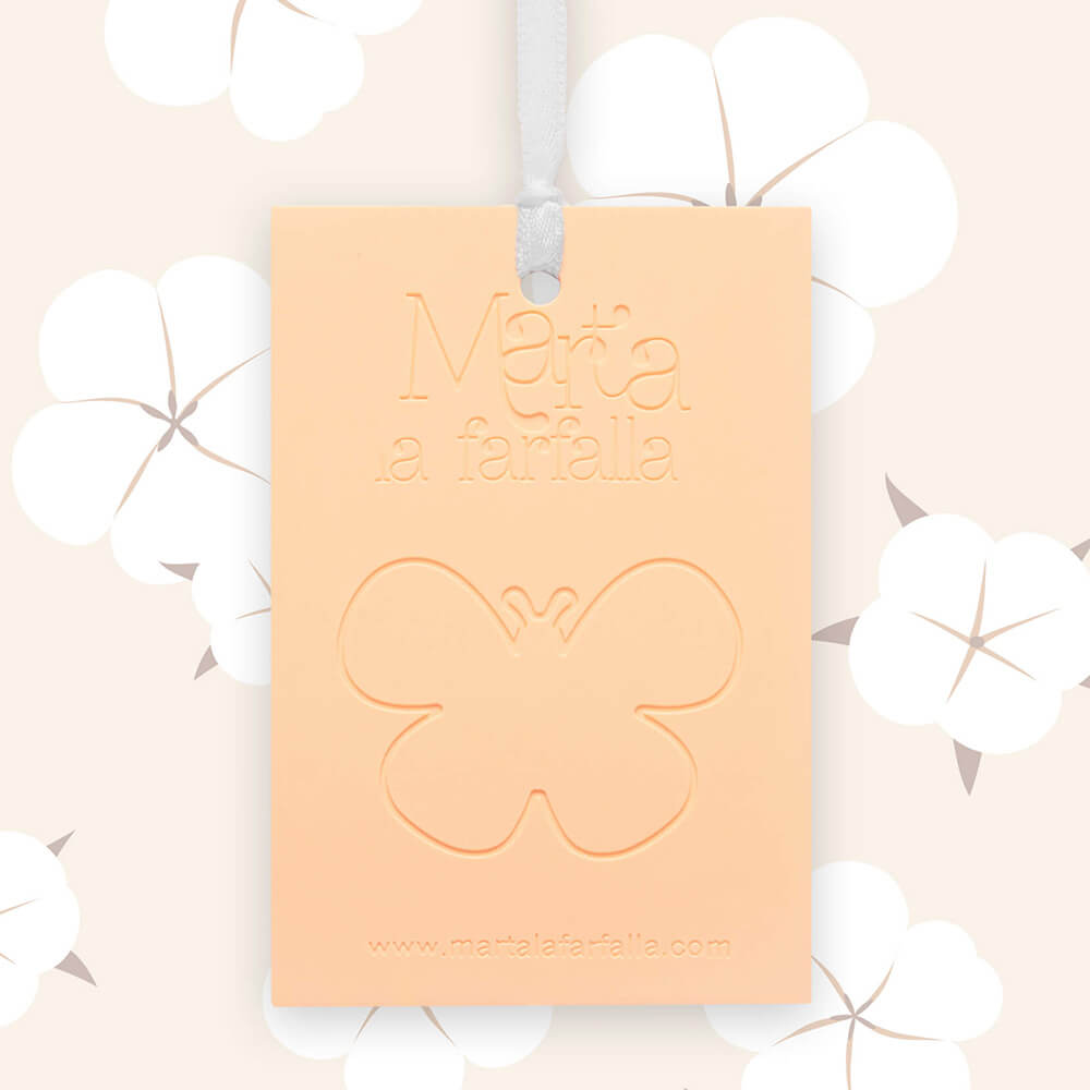 Marta Kit Card Cotton Flower - Profumatore al Talco per Cassetti e Armadi